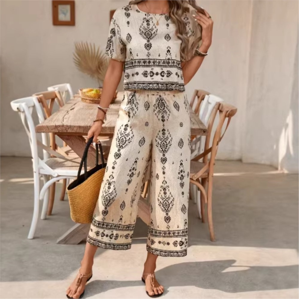 New Ethnic Fashion - Modny etniczny retro komplet damski z