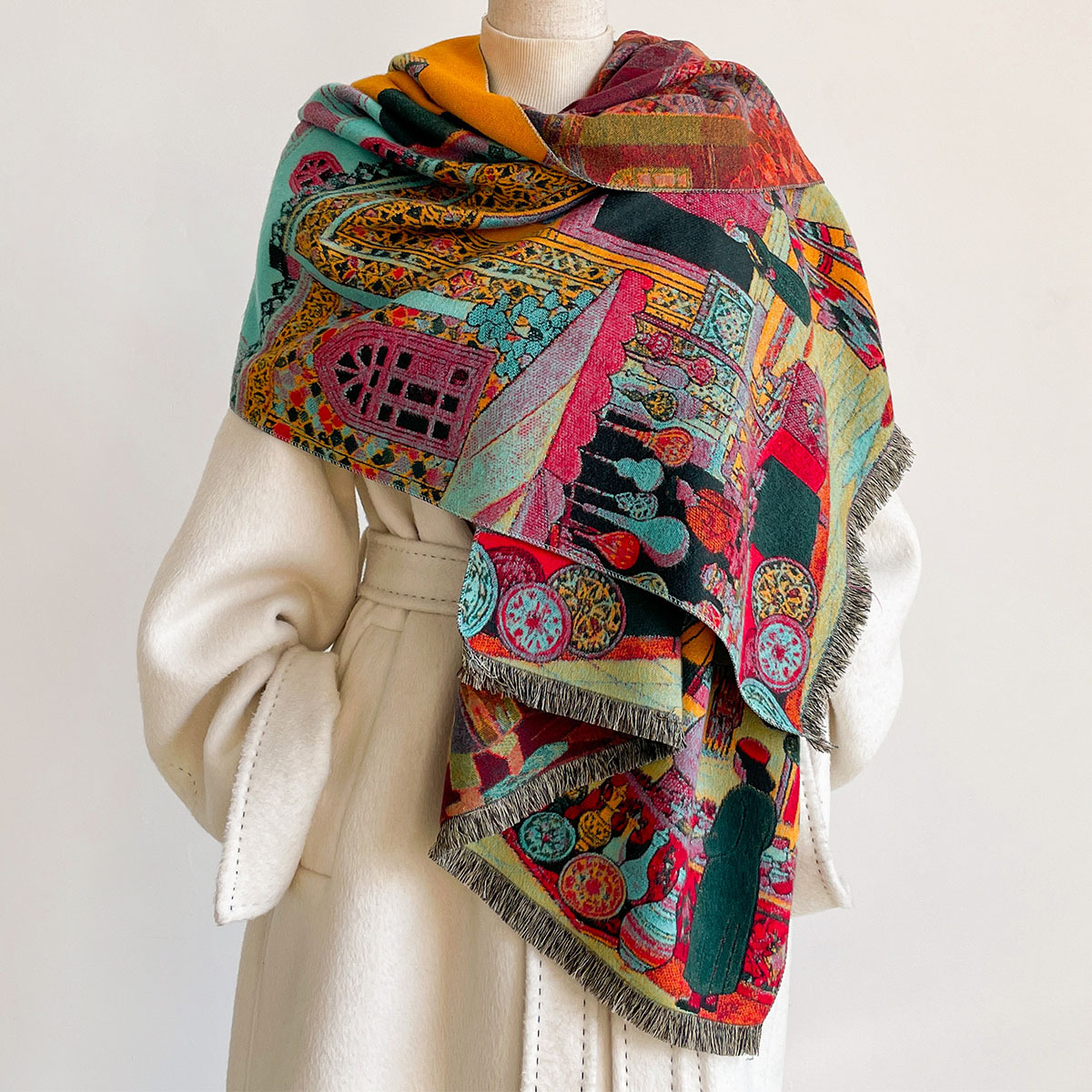 Jesienno-zimowy damski szal z  – Go Ethnic Fashion recenzja i cena